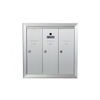 Standard 3 Door Vertical Mailbox Unit - Front Loading and Fully Recessed - 12503HA