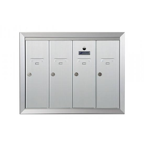 Standard 4 Door Vertical Mailbox Unit - Front Loading and Fully Recessed - 12504HA