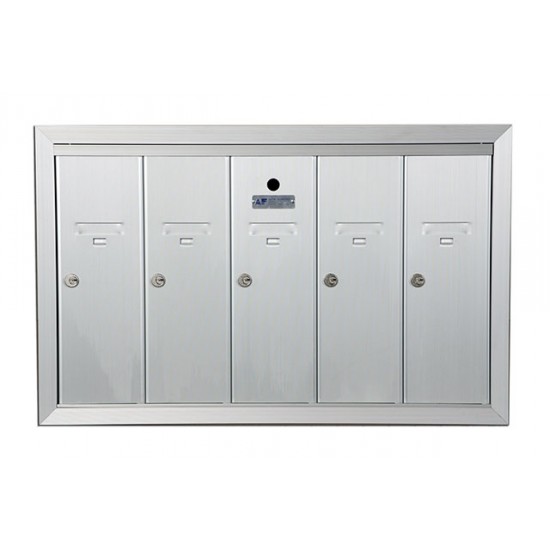 Standard 5 Door Vertical Mailbox Unit - Front Loading and Fully Recessed - 12505HA