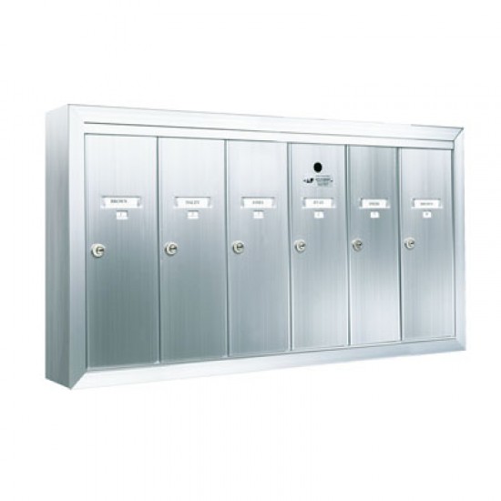 Standard 6 Door Vertical Mailbox Unit - Front Loading and Surface Mounted - 12506SMSHA