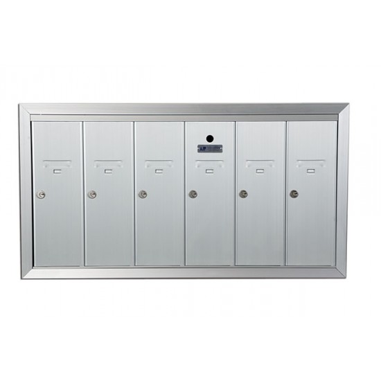 Standard 6 Door Vertical Mailbox Unit - Front Loading and Fully Recessed - 12506HA