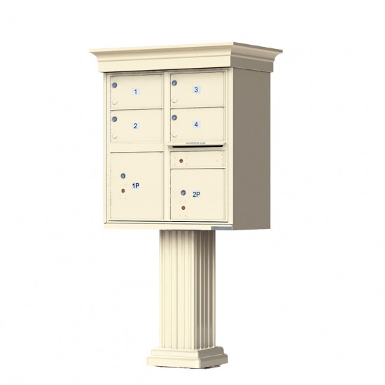 4 Tenant Door Standard Style CBU Mailbox (Pedestal Included) - Type 5 - 1570-4T5AF