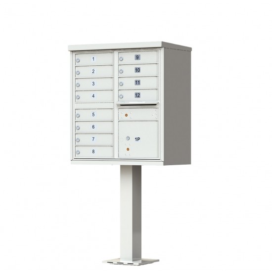 12 Tenant Door Standard Style CBU Mailbox (Pedestal Included) - Type 2 - 1570-12AF