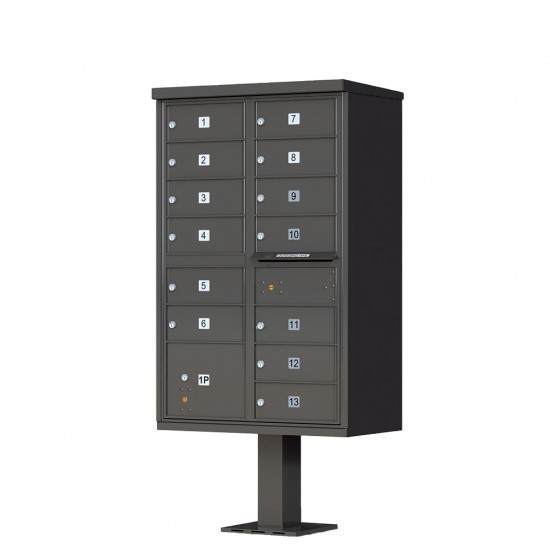 13 Tenant Door Standard Style CBU Mailbox (Pedestal Included) - Type 4 - 1570-13AF