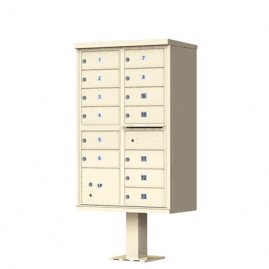 13 Tenant Door Standard Style CBU Mailbox (Pedestal Included) - Type 4 - 1570-13AF