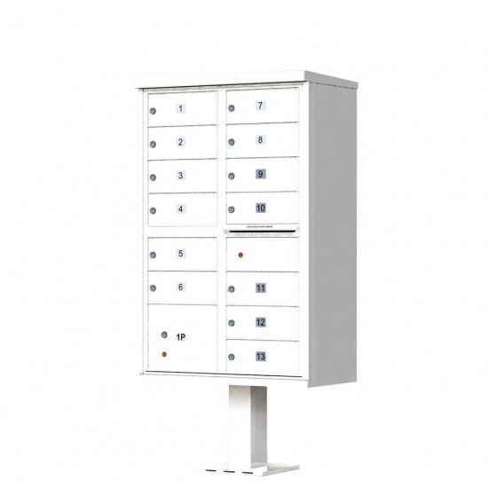 13 Tenant Door Standard Style CBU Mailbox (Pedestal Included) - Type 4 - 1570-13AF