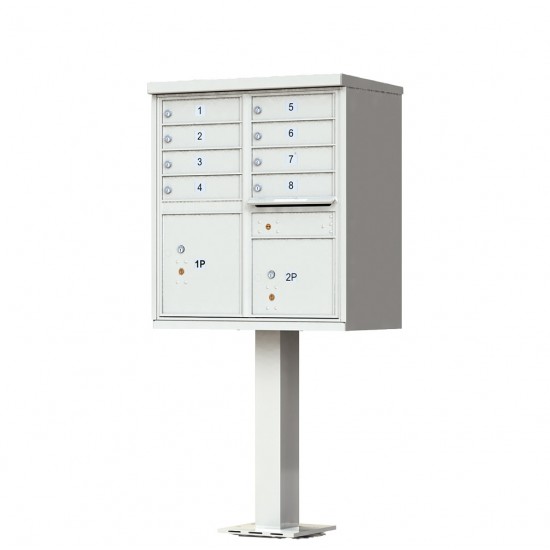 8 Tenant Door Standard Style CBU Mailbox (Pedestal Included) - Type 1 - 1570-8AF