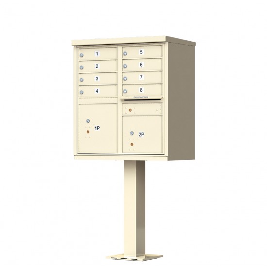 8 Tenant Door Standard Style CBU Mailbox (Pedestal Included) - Type 1 - 1570-8AF