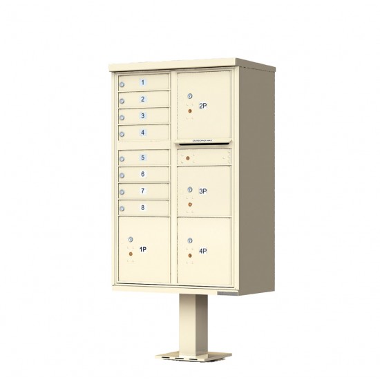 8 Tenant Door Standard Style CBU Mailbox (Pedestal Included) - Type 6 - 1570-8T6AF