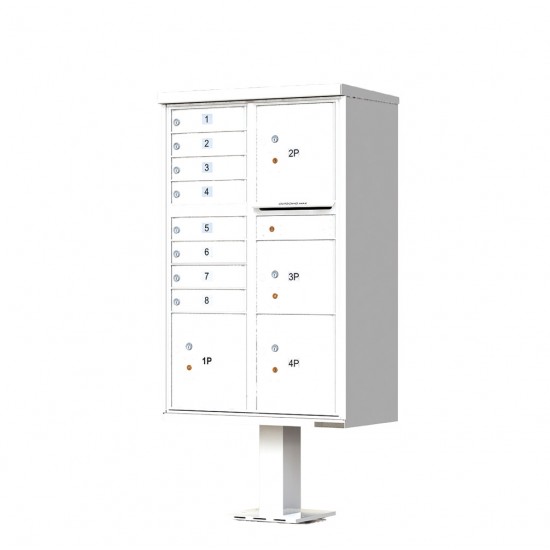 8 Tenant Door Standard Style CBU Mailbox (Pedestal Included) - Type 6 - 1570-8T6AF