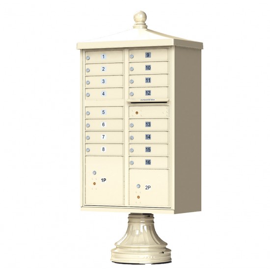 16 Tenant Door Standard Style CBU Mailbox (Pedestal Included) - Type 3 USPS Approved Mailboxes - 1570-16AF