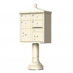 4 Tenant Door Standard Style CBU Mailbox (Pedestal Included) - Type 5 - 1570-4T5AF