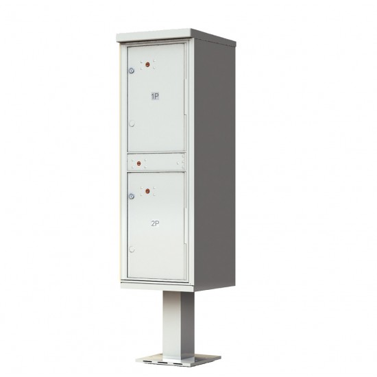 2 Door Pedestal Style - High Security Outdoor Parcel Locker (Pedestal Included) - 1590-T1AF