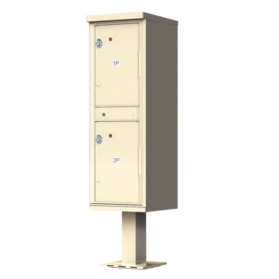 2 Door Pedestal Style - High Security Outdoor Parcel Locker (Pedestal Included) - 1590-T1AF