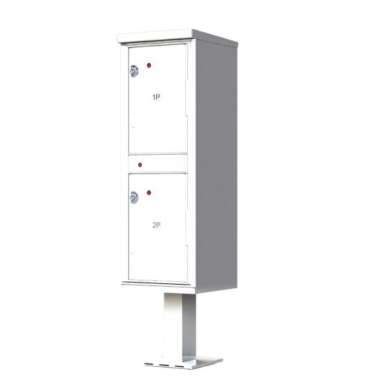 2 Door Pedestal Style - High Security Outdoor Parcel Locker (Pedestal Included) - 1590-T1AF