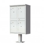 4-Door Pedestal Style High Security Outdoor Parcel Locker (Pedestal Included) - 1590-T2AF