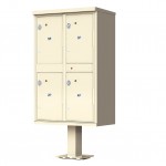 4-Door Pedestal Style High Security Outdoor Parcel Locker (Pedestal Included) - 1590-T2AF