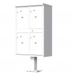 4-Door Pedestal Style High Security Outdoor Parcel Locker (Pedestal Included) - 1590-T2AF