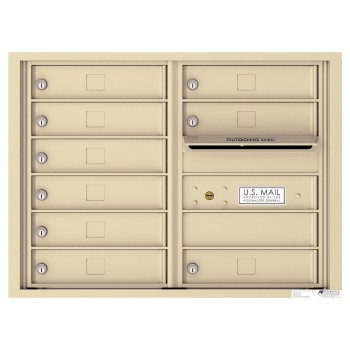 9 Tenant Doors with Outgoing Mail Compartment - 4C Wall Mount 6-High Mailboxes - 4C06D-09