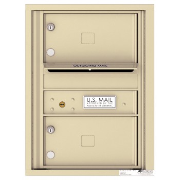 2 Oversized Tenant Doors with Outgoing Mail Compartment - 4C Wall Mount 6-High Mailboxes - H4C06S-02