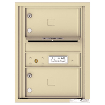 2 Oversized Tenant Doors with Outgoing Mail Compartment - 4C Wall Mount 6-High Mailboxes - H4C06S-02