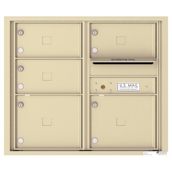 5 Oversized Tenant Doors with Outgoing Mail Compartment - 4C Wall Mount 7-High Mailboxes - 4C07D-05