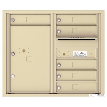 6 Tenant Doors with 1 Parcel Locker and Outgoing Mail Compartment - 4C Wall Mount 7-High Mailboxes - 4C07D-06