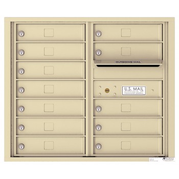 12 Tenant Doors with Outgoing Mail Compartment - 4C Wall Mount 7-High Mailboxes - 4C07D-12