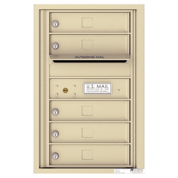 5 Tenant Doors with Outgoing Mail Compartment - 4C Wall Mount 7-High Mailboxes - 4C07S-05
