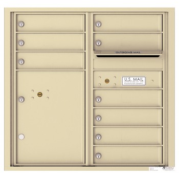 9 Tenant Doors with 1 Parcel Locker and Outgoing Mail Compartment - 4C Wall Mount 8-High Mailboxes - 4C08D-09