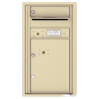1 Tenant Doors with 1 Parcel Locker and Outgoing Mail Compartment - 4C Wall Mount 8-High Mailboxes - 4C08S-01