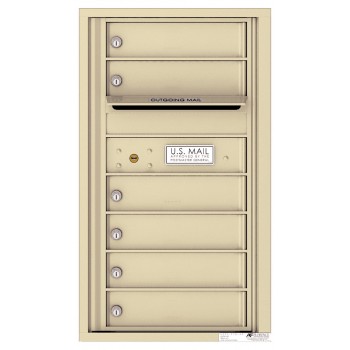 6 Tenant Doors with Outgoing Mail Compartment - 4C Wall Mount 8-High Mailboxes - 4C08S-06