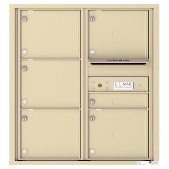 6 Tenant Doors with Outgoing Mail Compartment - 4C Wall Mount 9-High Mailboxes - 4C09D-06
