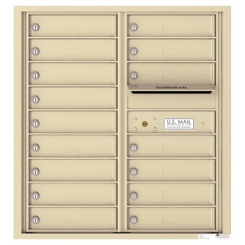 16 Tenant Doors with Outgoing Mail Compartment - 4C Wall Mount 9-High Mailboxes - 4C09D-16