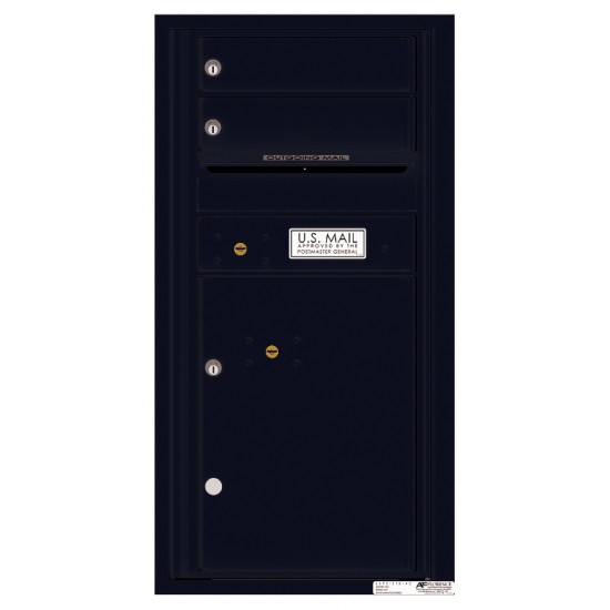 2 Tenant Doors with 1 Parcel Locker and Outgoing Mail Compartment - 4C Wall Mount 9-High Mailboxes - 4C09S-02