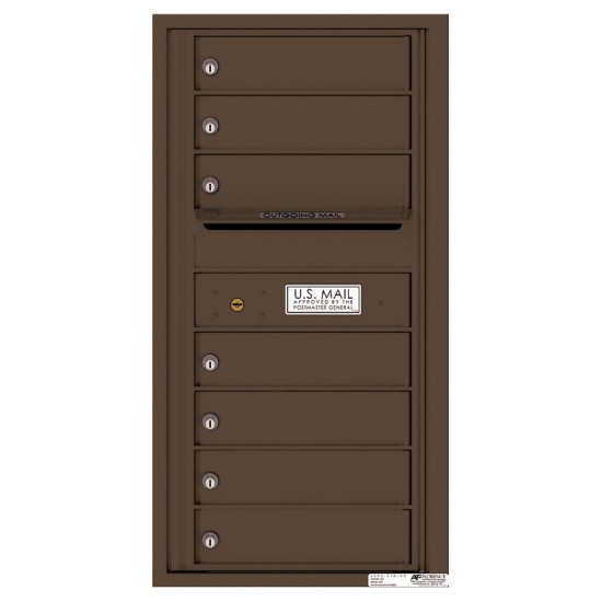 7 Tenant Doors with Outgoing Mail Compartment - 4C Wall Mount 9-High Mailboxes - 4C09S-07