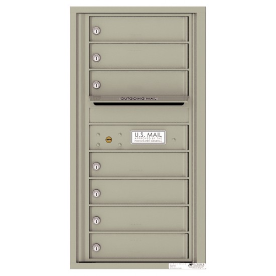 7 Tenant Doors with Outgoing Mail Compartment - 4C Wall Mount 9-High Mailboxes - 4C09S-07