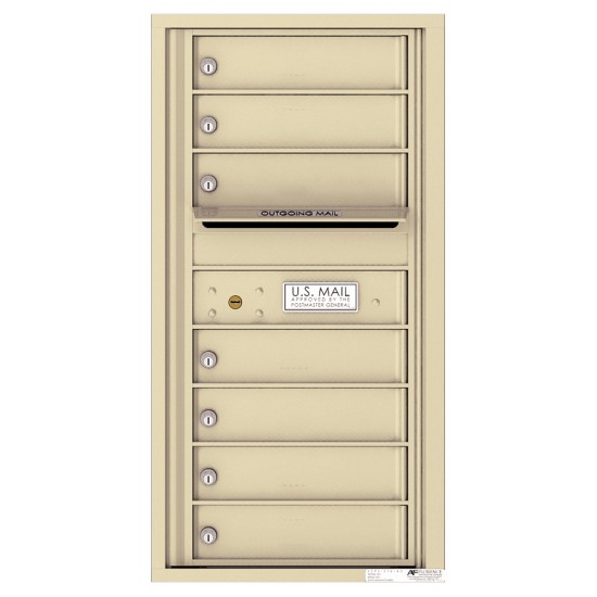 7 Tenant Doors with Outgoing Mail Compartment - 4C Wall Mount 9-High Mailboxes - 4C09S-07