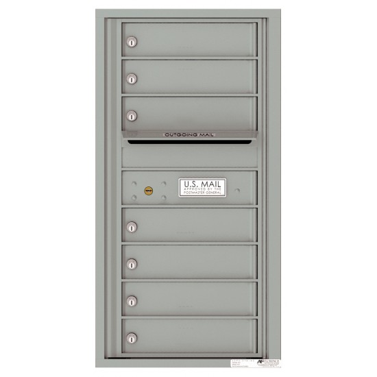 7 Tenant Doors with Outgoing Mail Compartment - 4C Wall Mount 9-High Mailboxes - 4C09S-07