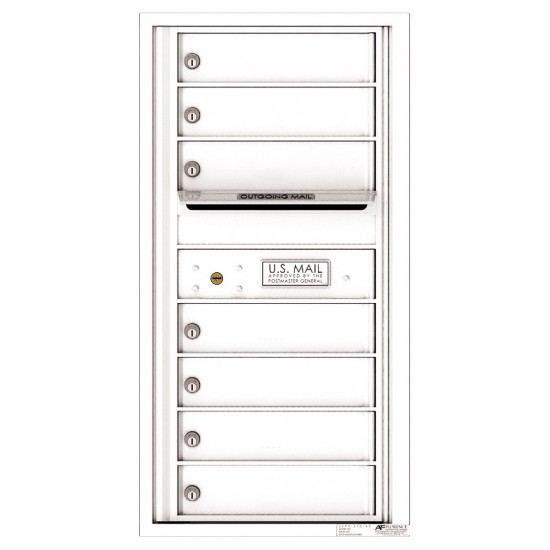 7 Tenant Doors with Outgoing Mail Compartment - 4C Wall Mount 9-High Mailboxes - 4C09S-07