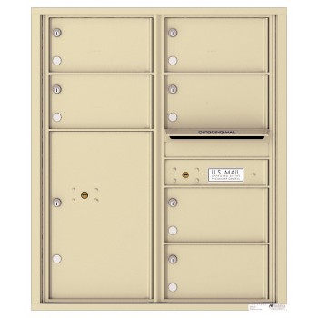 6 Oversized Tenant Doors with 1 Parcel Locker and Outgoing Mail Compartment - 4C Wall Mount 10-High Mailboxes - 4C10D-06