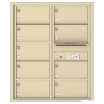 9 Tenant Doors with Outgoing Mail Compartment - 4C Wall Mount 10-High Mailboxes - 4C10D-09