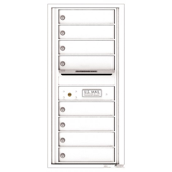 8 Tenant Doors with Outgoing Mail Compartment - 4C Wall Mount 10-High Mailboxes - 4C10S-08