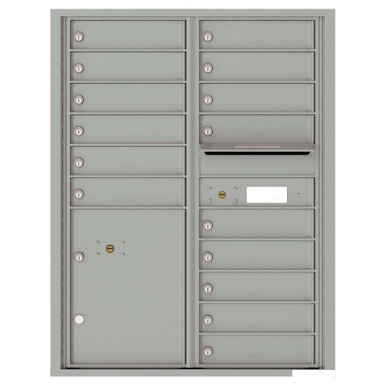 15 Tenant Doors with Parcel Locker and Outgoing Mail Compartment - 4C Wall Mount 11-High Mailboxes - 4C11D-15