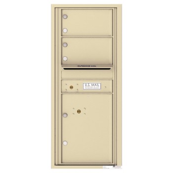 2 Oversized Tenant Doors with 1 Parcel Lockers and Outgoing Mail Compartment - 4C Wall Mount 11-High Mailboxes - 4C11S-02