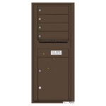 4 Tenant Doors with 1 Parcel Lockers and Outgoing Mail Compartment - 4C Wall Mount 11-High Mailboxes - 4C11S-04