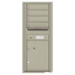 4 Tenant Doors with 1 Parcel Lockers and Outgoing Mail Compartment - 4C Wall Mount 11-High Mailboxes - 4C11S-04