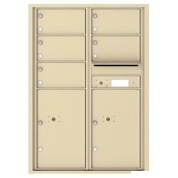 5 Oversized Tenant Doors with 2 Parcel Lockers and Outgoing Mail Compartment - 4C Wall Mount 12-High Mailboxes - 4C12D-05