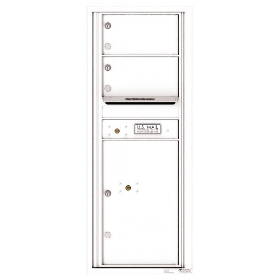 2 Oversized Tenant Doors with 1 Parcel Locker and Outgoing Mail Compartment - 4C Wall Mount 12-High Mailboxes - 4C12S-02