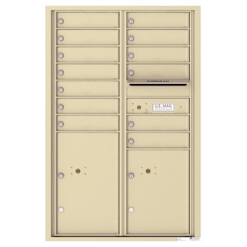 13 Tenant Doors with 2 Parcel Lockers and Outgoing Mail Compartment - 4C Wall Mount 13-High Mailboxes - 4C13D-13